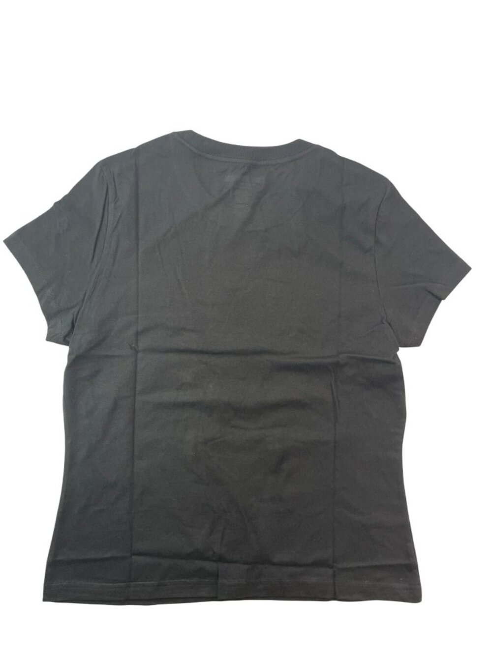 True Religion Iridescent Sticker Logo Jet Black Crew Tee Cotton Wmns Sz L $59NWT - Picture 3 of 5